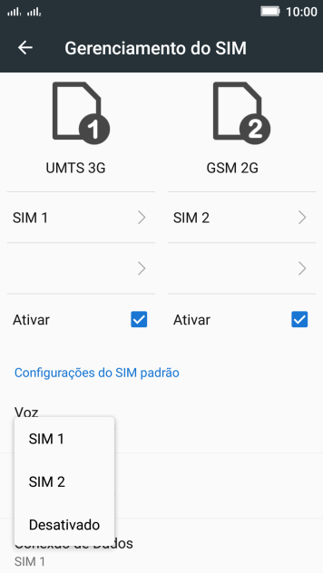 Pressione a configuração desejada. Pressione a configuração desejada.