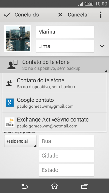 Pressione Contato do telefone. Pressione Contato do telefone.
