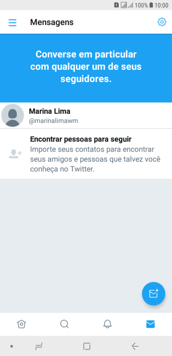 Pressione o ícone de nova mensagem. Pressione o ícone de nova mensagem.