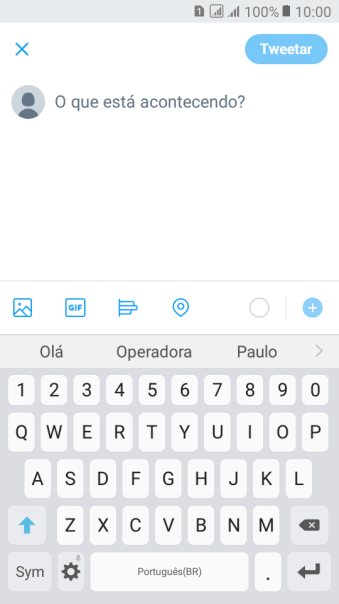 Pressione o campo de escrever, e digite o texto desejado. Pressione o campo de escrever, e digite o texto desejado.