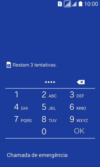 Caso seja solicitado, você deve inserir o código PIN, e pressionar OK. O código PIN padrão é 1010. Caso seja solicitado, você deve inserir o código PIN, e pressionar OK. O código PIN padrão é 1010.