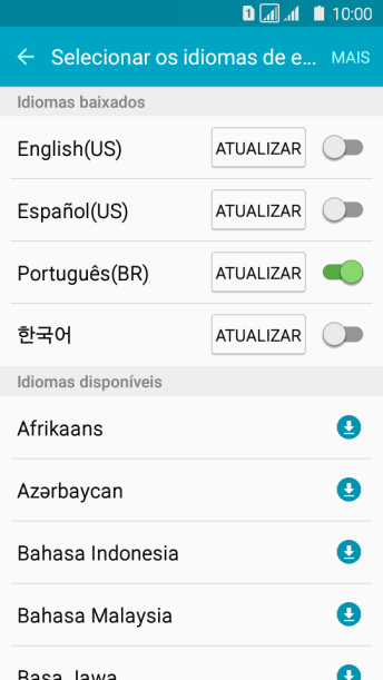 Pressione o idioma desejado para adicioná-lo. Pressione o idioma desejado para adicioná-lo.