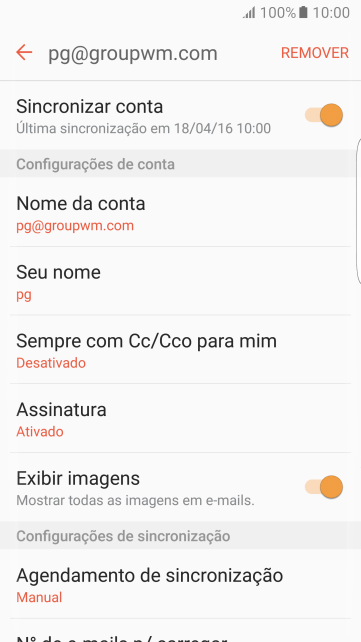 Pressione Sincronizar conta para ativar a função. Pressione Sincronizar conta para ativar a função.