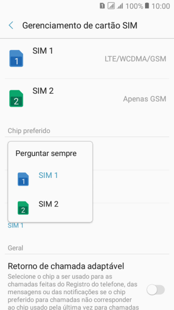 Pressione a configuração desejada. Pressione a configuração desejada.
