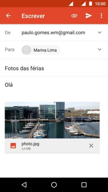 Pressione o ícone de enviar quando você terminar de escrever seu e-mail. Pressione o ícone de enviar quando você terminar de escrever seu e-mail.