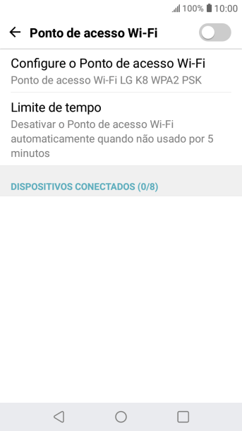 Pressione Configure o Ponto de acesso Wi-Fi. Pressione Configure o Ponto de acesso Wi-Fi.
