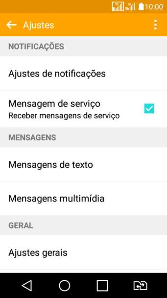 Pressione Mensagens de texto. Pressione Mensagens de texto.