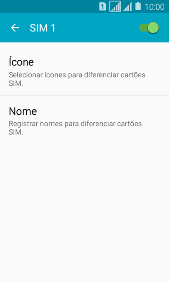 Pressione o indicador para ativar ou desativar o chip. Pressione o indicador para ativar ou desativar o chip.