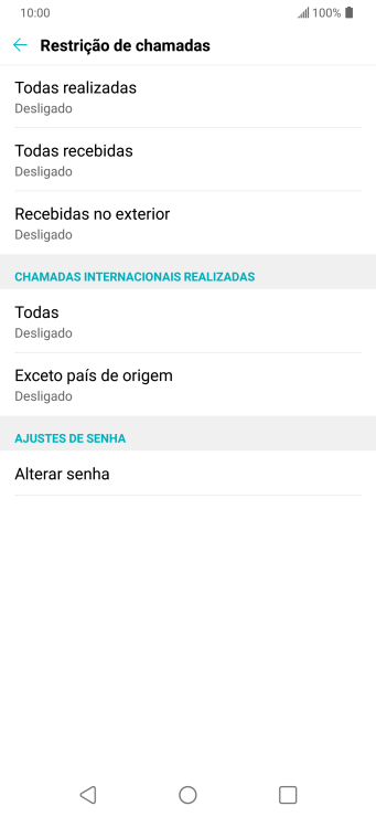 Pressione o tipo de bloqueio desejado. Pressione o tipo de bloqueio desejado.