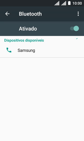 Pressione o dispositivo Bluetooth desejado, e siga as instruções da tela para conectar o dispositivo ao seu celular. Pressione o dispositivo Bluetooth desejado, e siga as instruções da tela para conectar o dispositivo ao seu celular.