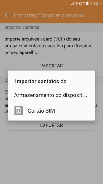 Pressione Cartão SIM. Pressione Cartão SIM.