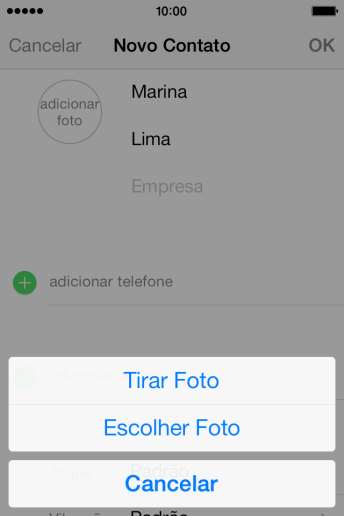 Pressione Escolher Foto, e navegue até a pasta desejada. Pressione Escolher Foto, e navegue até a pasta desejada.