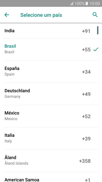 Pressione o país desejado. Pressione o país desejado.