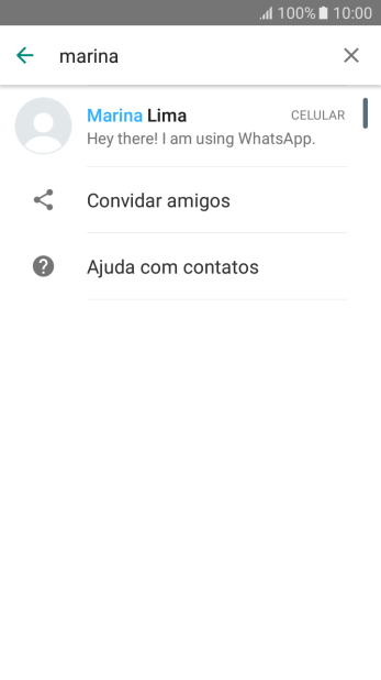 Pressione o contato desejado. Pressione o contato desejado.