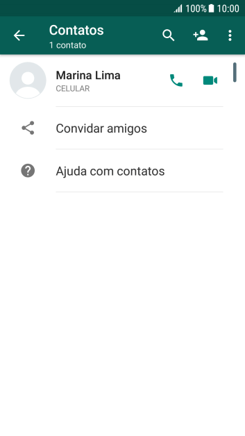 Pressione o ícone de busca, e digite as primeiras letras do nome do contato. Pressione o ícone de busca, e digite as primeiras letras do nome do contato.