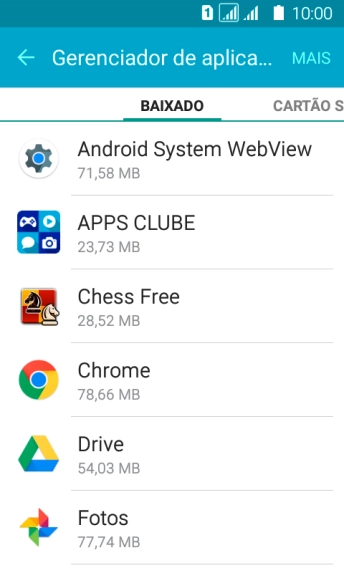 Pressione o app desejado. Pressione o app desejado.