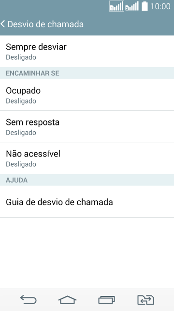 Pressione o tipo de encaminhamento desejado. Pressione o tipo de encaminhamento desejado.