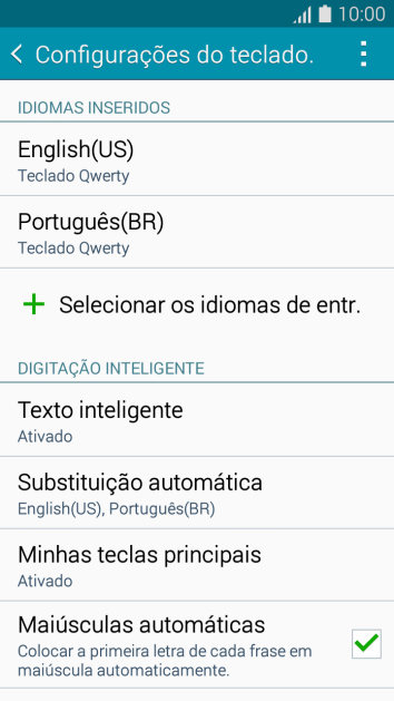 Pressione o idioma escolhido. Pressione o idioma escolhido.