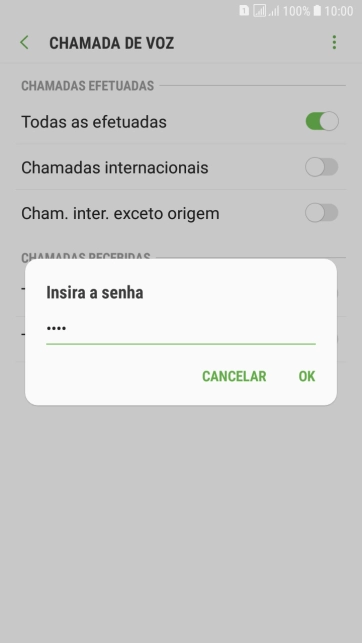 Digite sua senha de bloqueio, e pressione OK. Digite sua senha de bloqueio, e pressione OK.