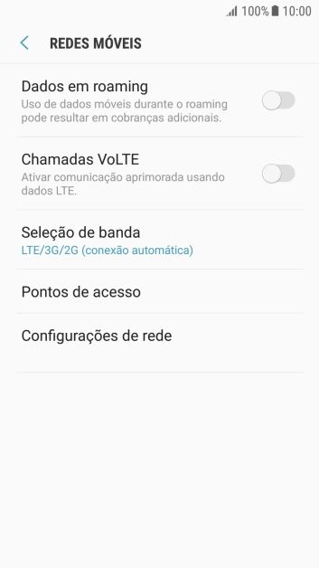 Pressione Configurações de rede. Pressione Configurações de rede.