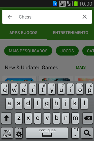 Insira o nome ou assunto do app desejado, e pressione o ícone de busca. Insira o nome ou assunto do app desejado, e pressione o ícone de busca.