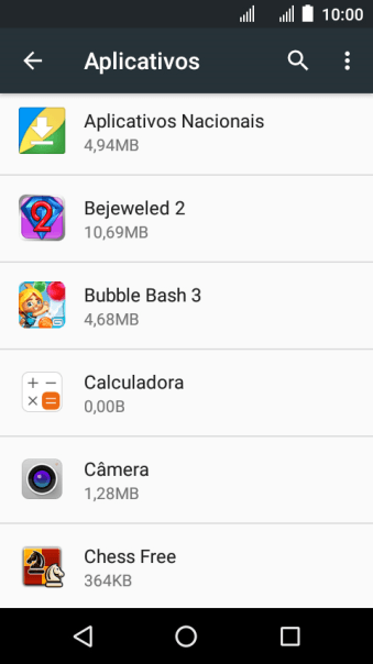 Pressione o app desejado. Pressione o app desejado.