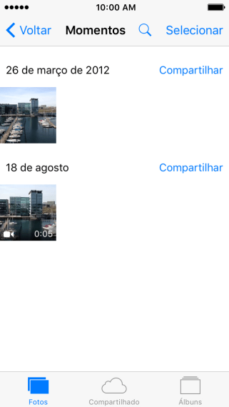 Navegue até a pasta desejada e pressione a foto ou o vídeo desejado. Navegue até a pasta desejada e pressione a foto ou o vídeo desejado.