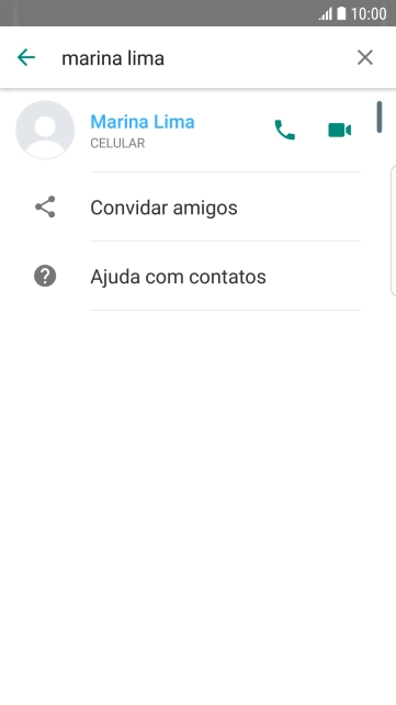 Pressione o ícone de chamada de voz para realizar uma chamada de voz para o contato. Pressione o ícone de chamada de voz para realizar uma chamada de voz para o contato.