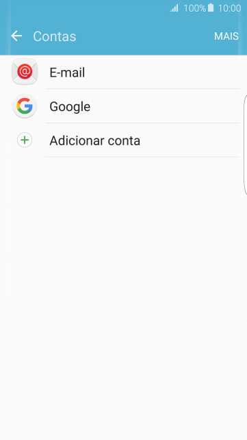 Se a tela mostrar essa imagem, sua conta foi reconhecida e configurada automaticamente. Siga as instruções da tela para inserir mais informações e finalizar a configuração. Se a tela mostrar essa imagem, sua conta foi reconhecida e configurada automaticamente. Siga as instruções da tela para inserir mais informações e finalizar a configuração.