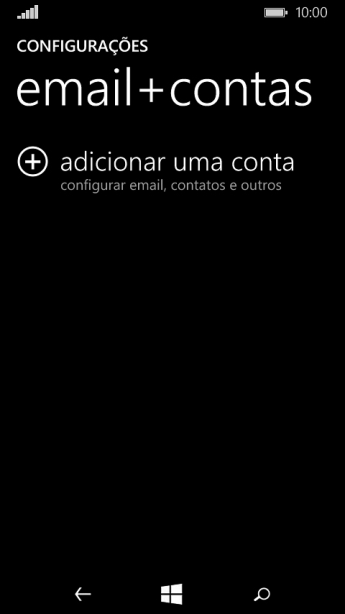 Pressione adicionar uma conta. Pressione adicionar uma conta.