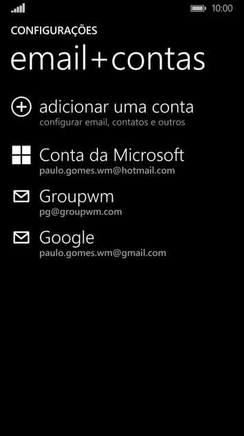 Se a tela mostrar essa imagem, sua conta foi reconhecida e configurada automaticamente. Se a tela mostrar essa imagem, sua conta foi reconhecida e configurada automaticamente.