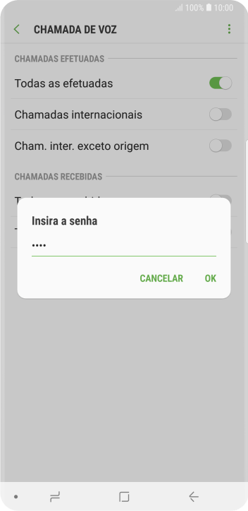 Digite sua senha de bloqueio, e pressione OK. Digite sua senha de bloqueio, e pressione OK.
