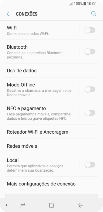 Pressione Redes móveis. Pressione Redes móveis.