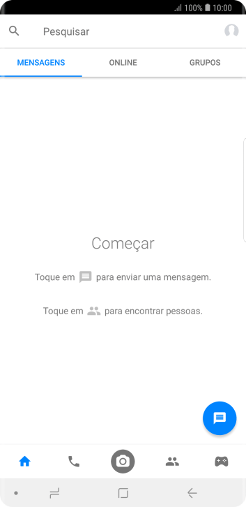 Pressione o ícone de nova mensagem. Pressione o ícone de nova mensagem.