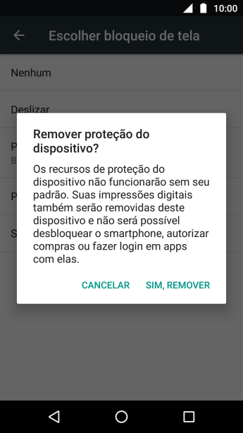 Pressione SIM, REMOVER. Pressione SIM, REMOVER.