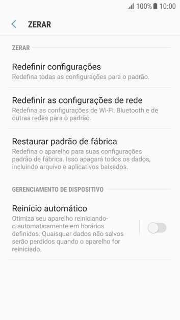 Pressione Restaurar padrão de fábrica. Pressione Restaurar padrão de fábrica.