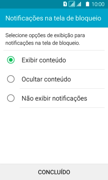 Pressione a configuração desejada. Pressione a configuração desejada.