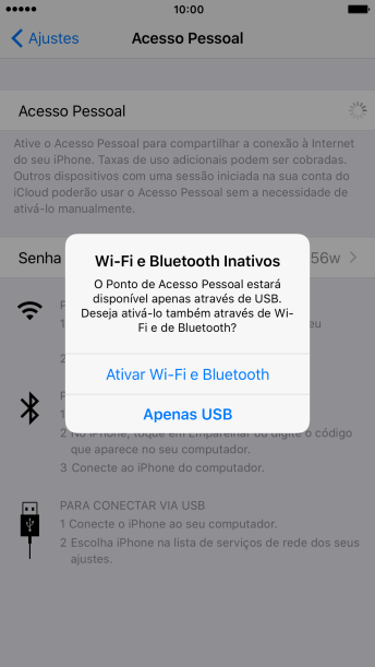 Pressione Ativar Wi-Fi e Bluetooth. Pressione Ativar Wi-Fi e Bluetooth.