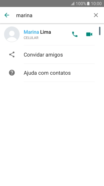Pressione o ícone de chamada de voz para realizar uma chamada de voz para o contato. Pressione o ícone de chamada de voz para realizar uma chamada de voz para o contato.