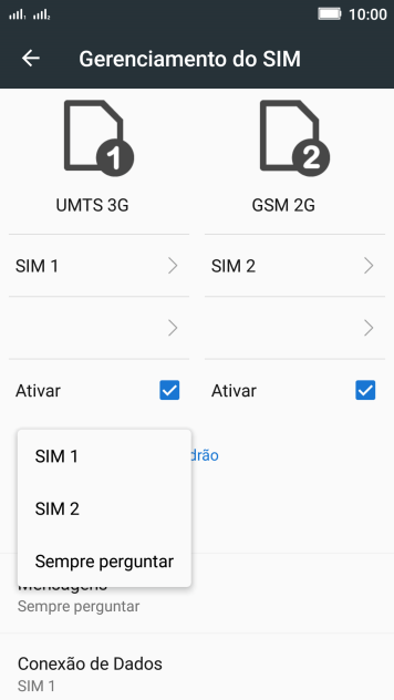 Pressione a configuração desejada. Pressione a configuração desejada.