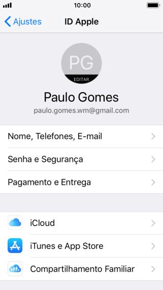 Pressione iCloud. Pressione iCloud.