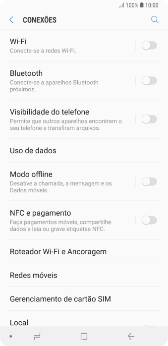 Pressione Redes móveis. Pressione Redes móveis.
