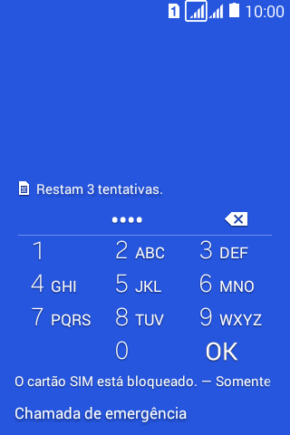 Caso seja solicitado, você deve inserir o código PIN, e pressionar OK. O código PIN padrão é 1010. Caso seja solicitado, você deve inserir o código PIN, e pressionar OK. O código PIN padrão é 1010.