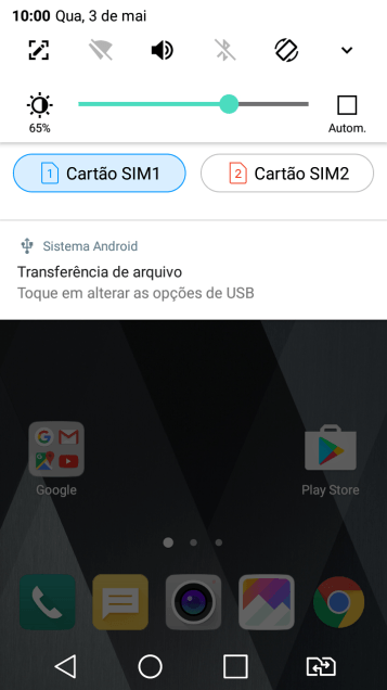 Pressione o ícone de USB. Pressione o ícone de USB.