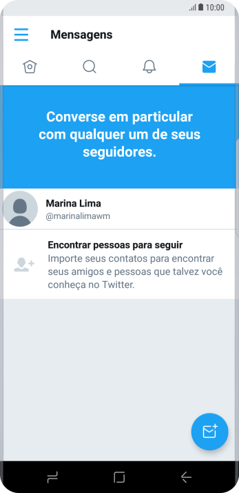 Pressione o ícone de nova mensagem. Pressione o ícone de nova mensagem.
