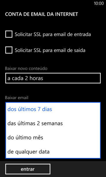 Pressione a configuração desejada. Pressione a configuração desejada.