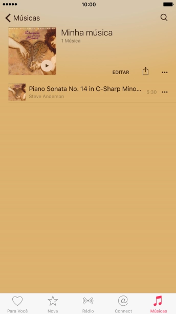 Pressione a música desejada. Pressione a música desejada.