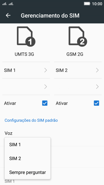 Pressione a configuração desejada. Pressione a configuração desejada.