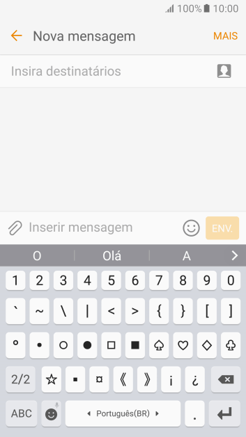 Pressione ABC para retornar à digitação. Pressione ABC para retornar à digitação.