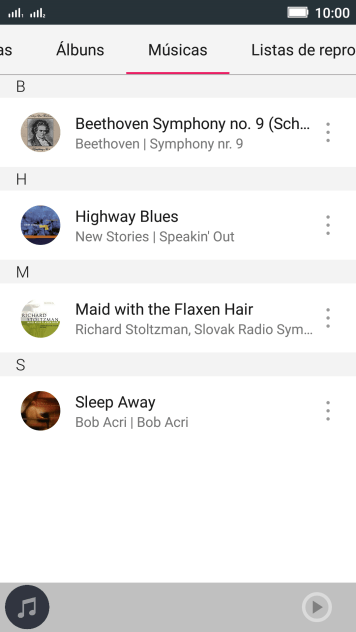 Pressione o arquivo de música desejado. Pressione o arquivo de música desejado.